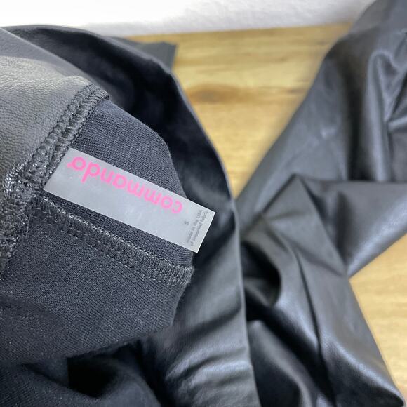 Commando Faux Leather Jogger Pants Small Black Womens Stretch Tapered - Picture 7 of 9